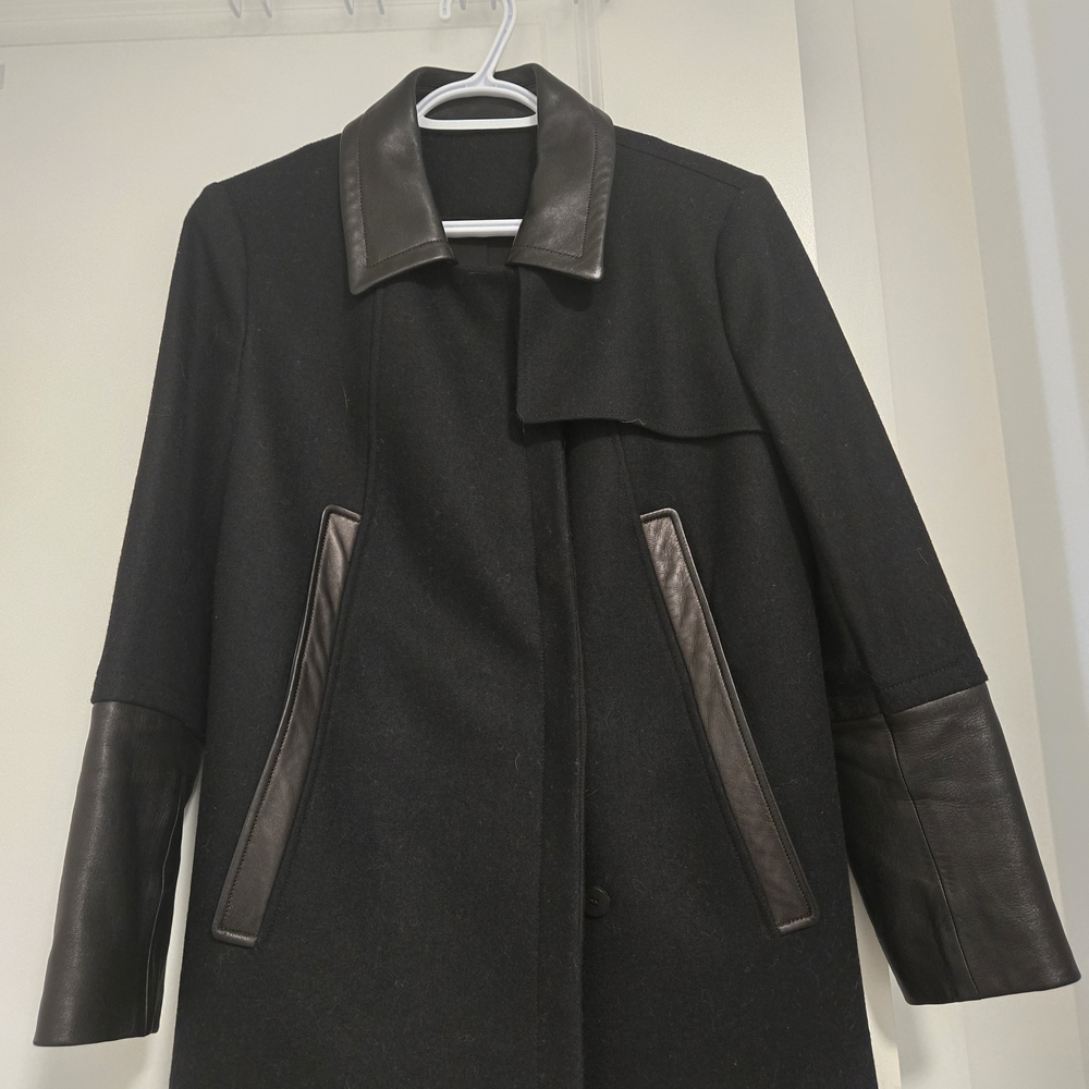 Diane Von Furstenberg Wool Black  Trench Coat